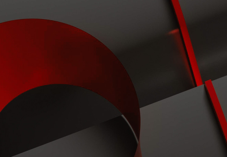 Canvas Graphite pipes and white-red semicircles - 3D abstraction 136319 additionalImage 5