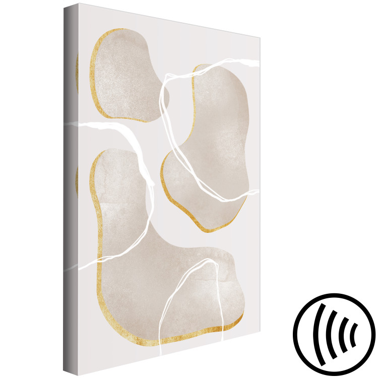 Canvas Print Fragments of Gray Marble - Beige Abstraction in Scandi Boho style 136519 additionalImage 6