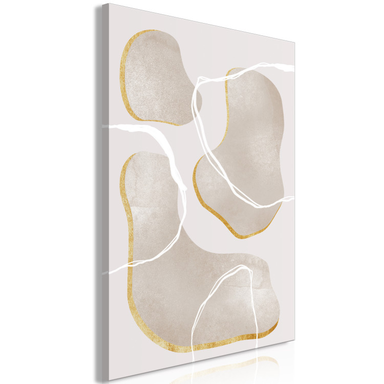 Canvas Print Fragments of Gray Marble - Beige Abstraction in Scandi Boho style 136519 additionalImage 2