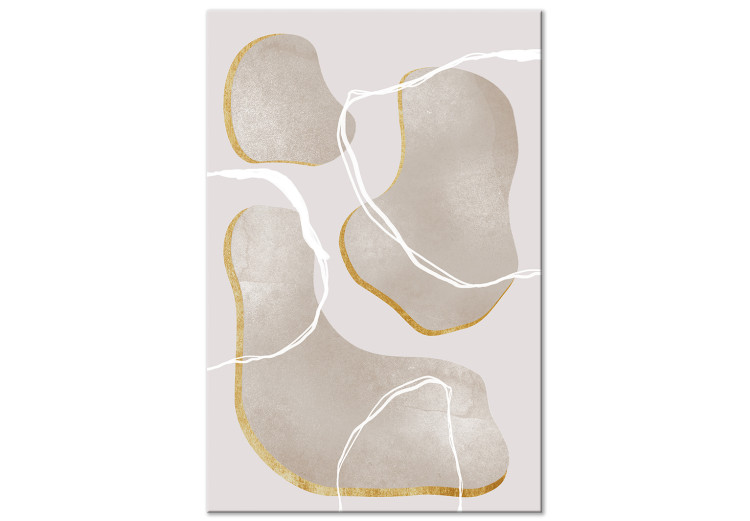 Canvas Print Fragments of Gray Marble - Beige Abstraction in Scandi Boho style 136519