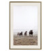 Poster Friends in the Morning - landscape of a field with animals against fog 137919 additionalThumb 2