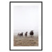 Poster Friends in the Morning - landscape of a field with animals against fog 137919 additionalThumb 3