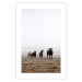 Poster Friends in the Morning - landscape of a field with animals against fog 137919 additionalThumb 4