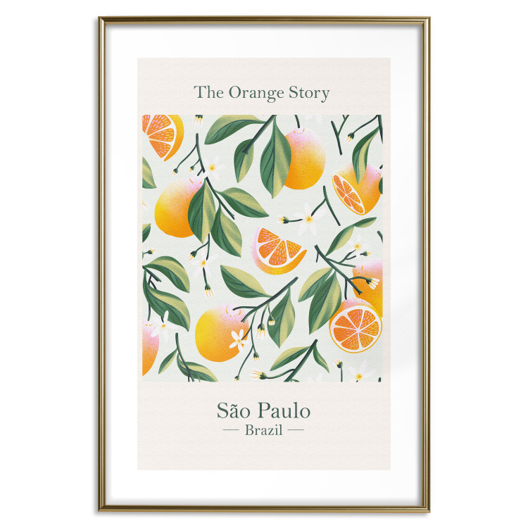 Poster The Orange Story - English text and orange fruits with leaves 138219 additionalImage 4
