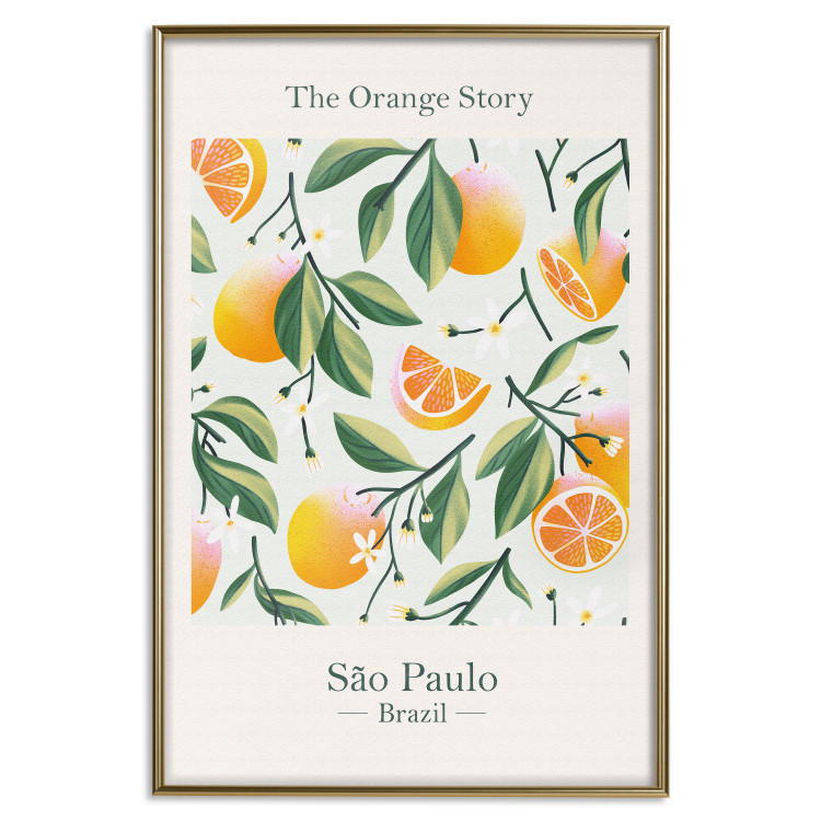 Poster The Orange Story - English text and orange fruits with leaves 138219 additionalImage 19