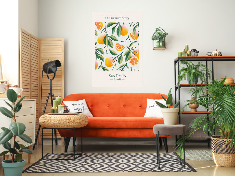 Poster The Orange Story - English text and orange fruits with leaves 138219 additionalImage 25