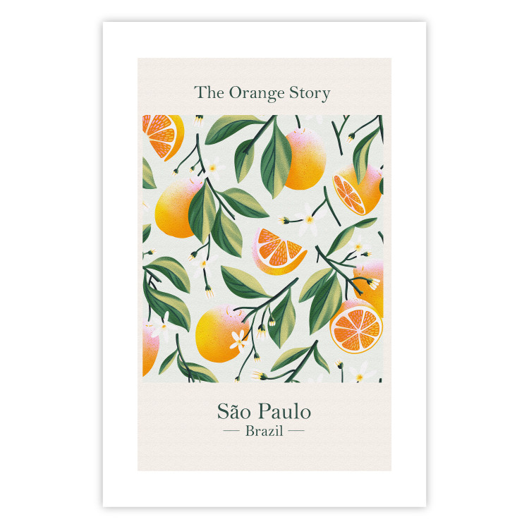 Poster The Orange Story - English text and orange fruits with leaves 138219 additionalImage 12