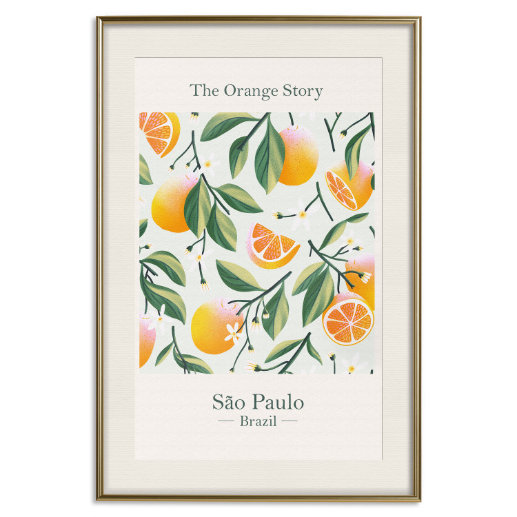 Poster The Orange Story - English text and orange fruits with leaves 138219 additionalImage 2