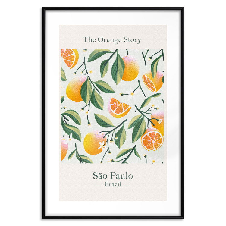 Poster The Orange Story - English text and orange fruits with leaves 138219 additionalImage 3