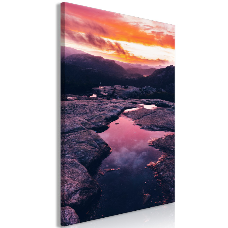 Canvas Slow Sunrise (1-piece) Vertical - calm water among rocks 138819 additionalImage 2