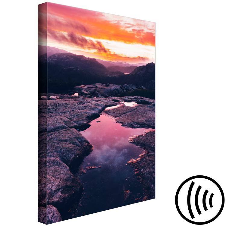 Canvas Slow Sunrise (1-piece) Vertical - calm water among rocks 138819 additionalImage 6