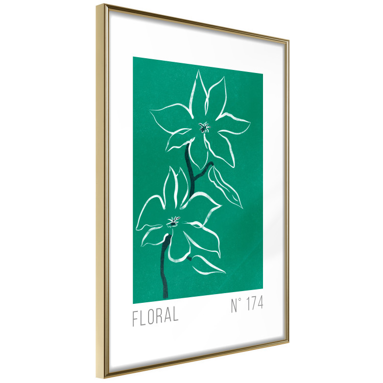 Wall Poster Floral Sketch - English texts and white flowers on a green background 142319 additionalImage 5