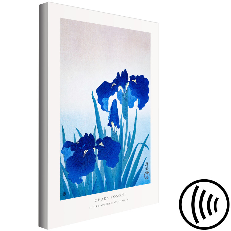 Canvas Art Print Blue Irises (1-piece) Vertical - blue blossoming flowers 142819 additionalImage 6
