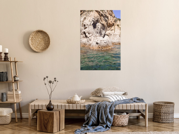 Canvas Spanish Rocks (1-piece) - seascape at the foot of a steep cliff 145219 additionalImage 3