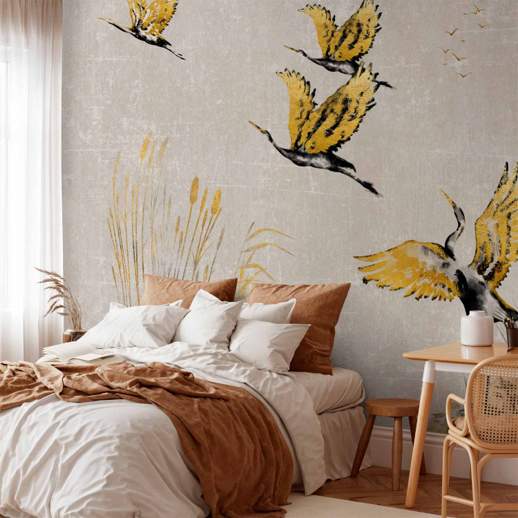 Wall Mural Geese at Sunset - Birds Painted With Ink and Gold 146019 additionalImage 2