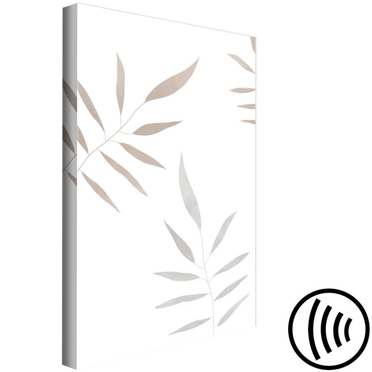 Canvas Print Watercolor Leaves - Brown and Gray Painted Plants on a White Background 146319 additionalImage 6