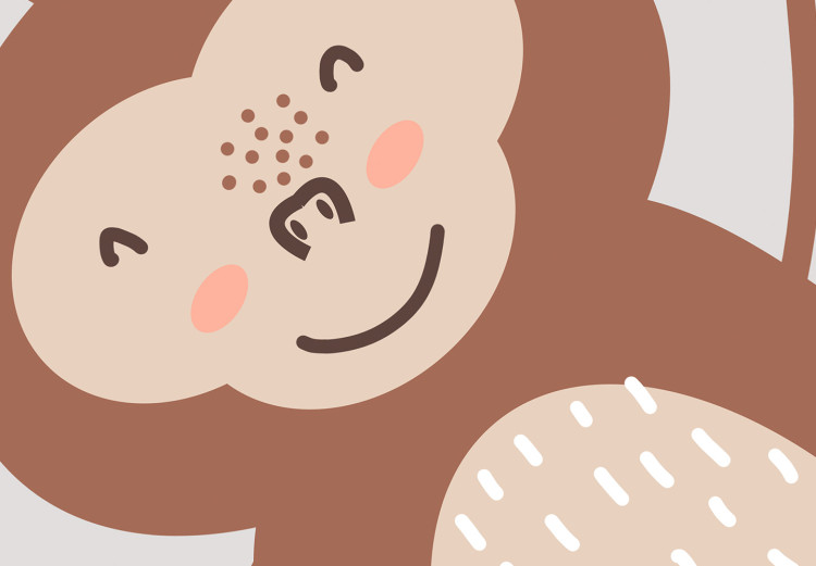 Wall Poster Be Happy - Funny Brown Monkey with Banana and Motivational Text for Kids 146619 additionalImage 24