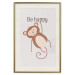 Wall Poster Be Happy - Funny Brown Monkey with Banana and Motivational Text for Kids 146619 additionalThumb 20