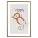 Wall Poster Be Happy - Funny Brown Monkey with Banana and Motivational Text for Kids 146619 additionalThumb 18