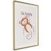 Wall Poster Be Happy - Funny Brown Monkey with Banana and Motivational Text for Kids 146619 additionalThumb 16