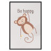 Wall Poster Be Happy - Funny Brown Monkey with Banana and Motivational Text for Kids 146619 additionalThumb 5