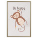 Wall Poster Be Happy - Funny Brown Monkey with Banana and Motivational Text for Kids 146619 additionalThumb 9