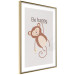 Wall Poster Be Happy - Funny Brown Monkey with Banana and Motivational Text for Kids 146619 additionalThumb 23