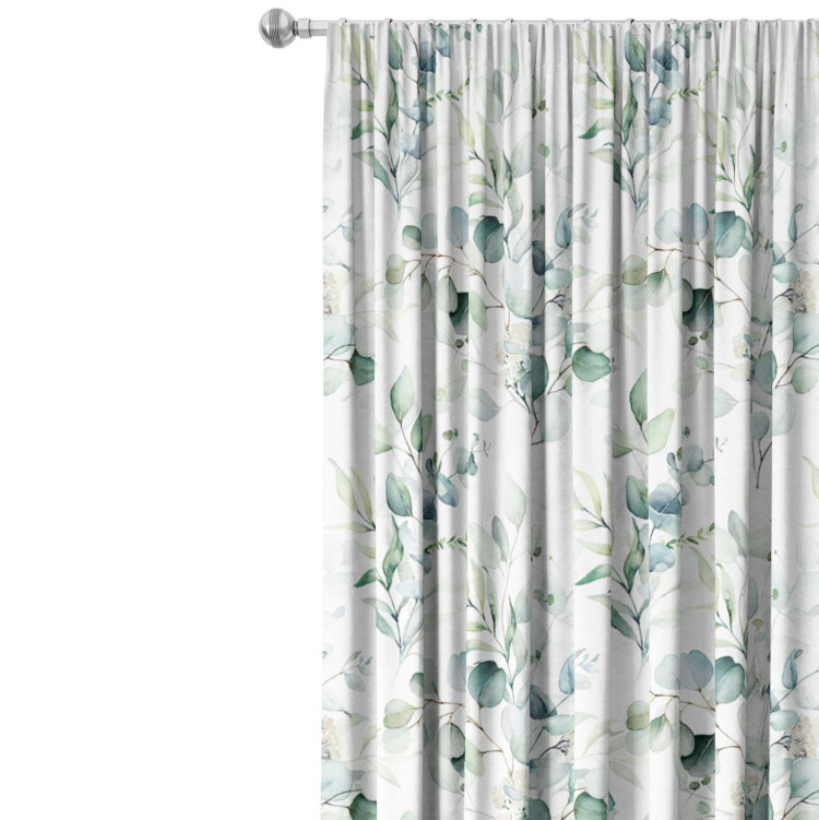 Decorative Curtain Little branches - composition with a plant motif on a white background 147219 additionalImage 3