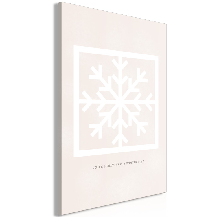 Canvas Print Happy Time - Geometric Snowflake and White Lettering 148019 additionalImage 2