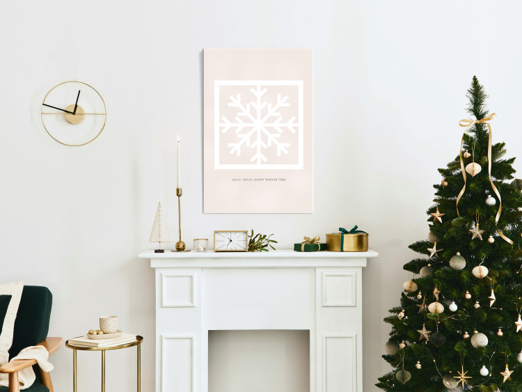 Canvas Print Happy Time - Geometric Snowflake and White Lettering 148019 additionalImage 3