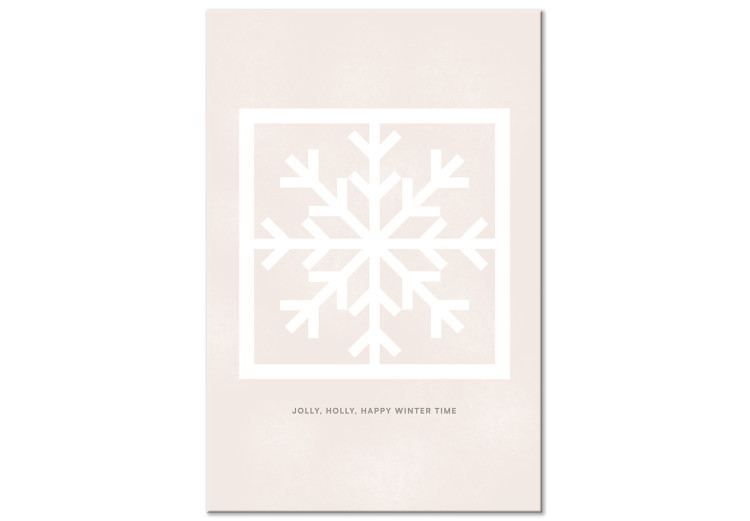 Canvas Print Happy Time - Geometric Snowflake and White Lettering 148019