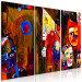 Canvas Colorful Abstraction - Cheerful Painted Clowns in the Style of Pablo Picasso 149919 additionalThumb 2