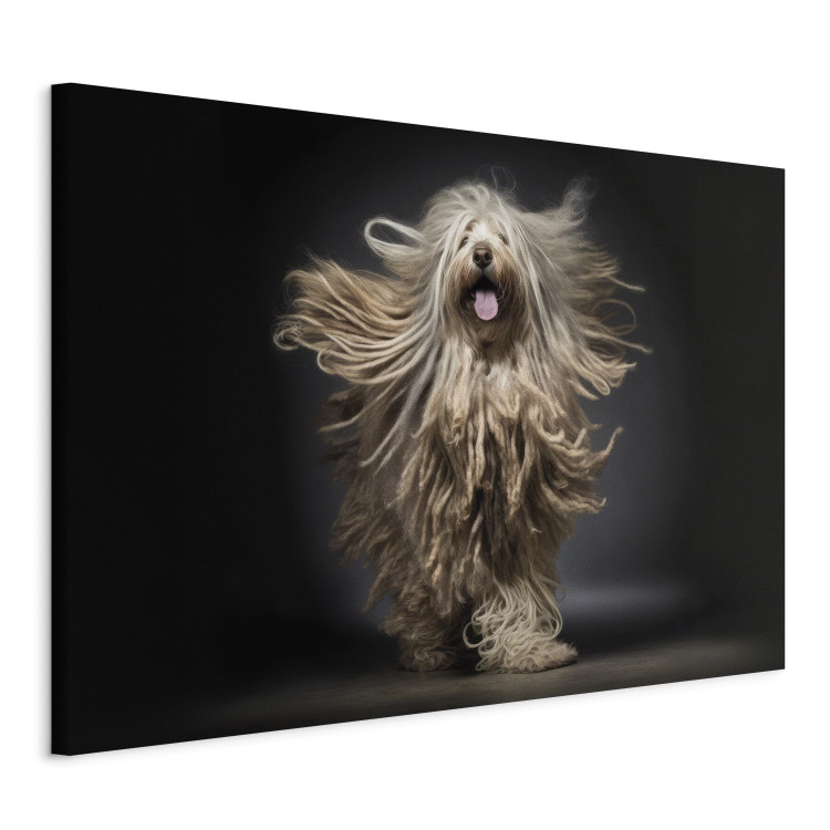 Canvas Art Print AI Bergamasco Dog - Happily Running Shaggy Animal - Horizontal 150219 additionalImage 2