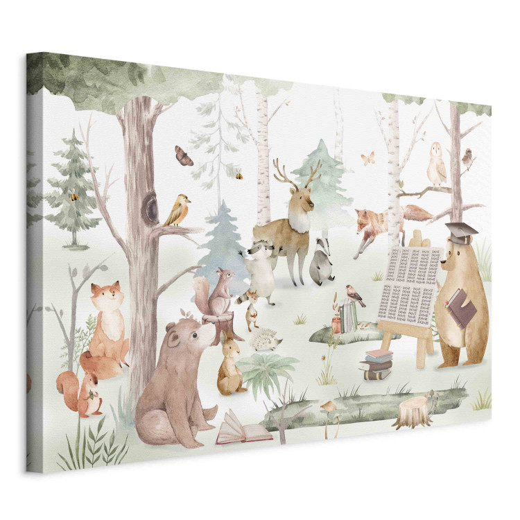 Large canvas print School in the Forest - Bear Teaching the Other Animals in the Clearing [Large Format] 151219 additionalImage 2