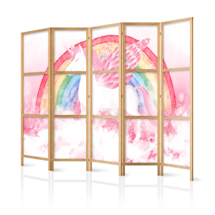 Room Divider Pink Power - A Unicorn With Wings and a Rainbow on a Background of Clouds II [Room Dividers] 151419 additionalImage 5