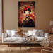 Poster Portrait With Roses - Frida Kahlo on a Brown Background Full of Flowers 152219 additionalThumb 11