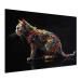 Canvas Colorful Animal - Composition With a Cat Waiting for a Mouse on a Black Background 159519 additionalThumb 2