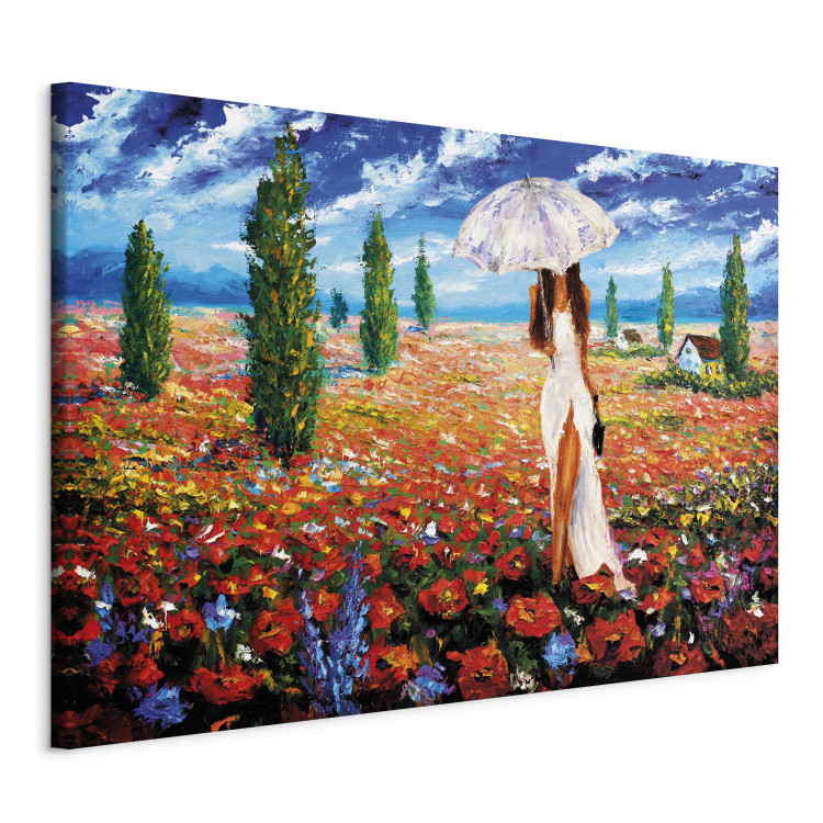 Canvas Art Print Woman with Umbrella 96019 additionalImage 2