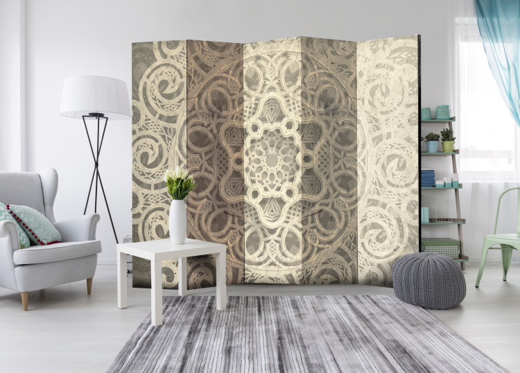 Room Separator Song of Delicacy - mandala with oriental ornaments in retro style 97919 additionalImage 4