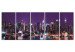 Canvas Print New York: Skyscrapers (5-piece) - Skyscrapers and Ocean at Night 98219