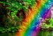 Canvas Rainbow Time (5-part) Wide - Colorful Rainbow over Waterfall 107229 additionalThumb 4