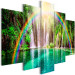 Canvas Rainbow Time (5-part) Wide - Colorful Rainbow over Waterfall 107229 additionalThumb 2