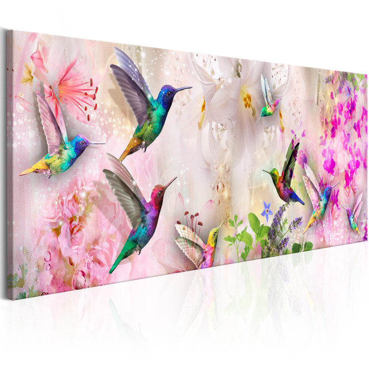Canvas Print Colourful Hummingbirds (1 Part) Narrow 108029 additionalImage 2