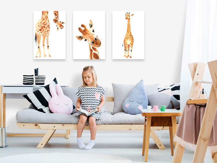 Canvas Funny Giraffes (3 Parts) 108329 additionalImage 3