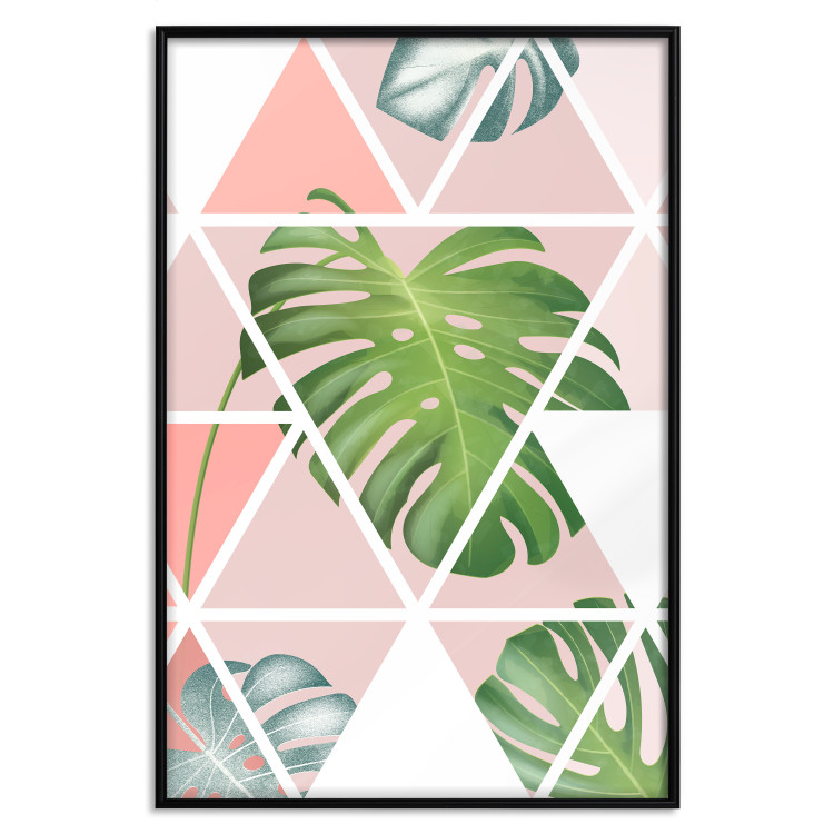 Poster Geometric monstera - abstract composition with tropical leaves 114329 additionalImage 24