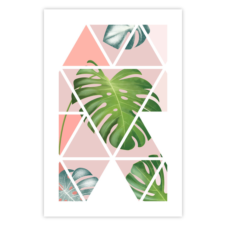 Poster Geometric monstera - abstract composition with tropical leaves 114329 additionalImage 19