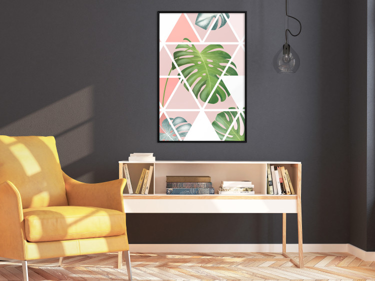 Poster Geometric monstera - abstract composition with tropical leaves 114329 additionalImage 5