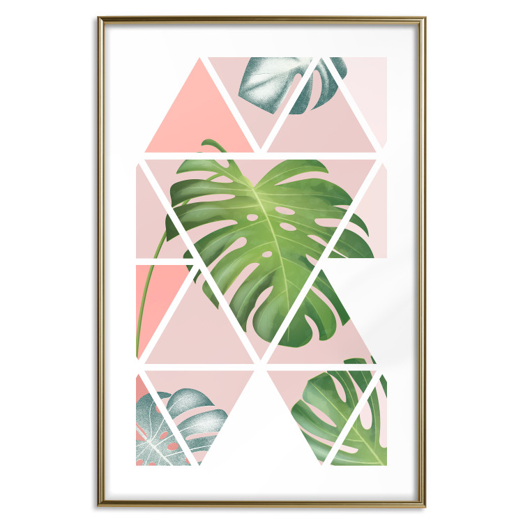 Poster Geometric monstera - abstract composition with tropical leaves 114329 additionalImage 16