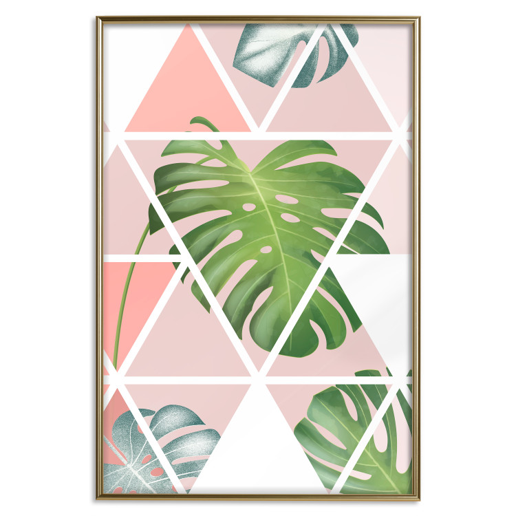 Poster Geometric monstera - abstract composition with tropical leaves 114329 additionalImage 20