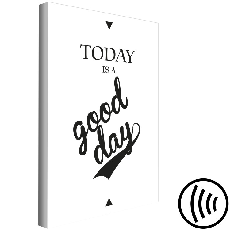 Canvas Art Print Good Day (1-part) - Black English Quote on White Background 114729 additionalImage 6